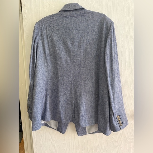 NEW NWT Lane Bryant Linen Blend Heathered Blue Blazer - Picture 2 of 6